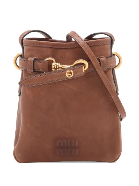 Miu Miu Pre-Owned 2010-2026 Nappa bucket bag Brown LHUT805SY1N0L85F