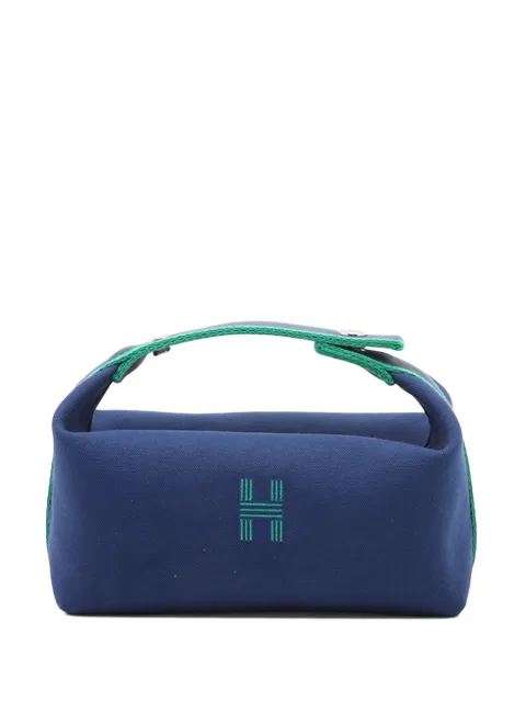 Hermès Pre-Owned 2010-2026 Small Toile Bride A Brac Case vanity bag Blue R1M7J01EBMSLW44Y