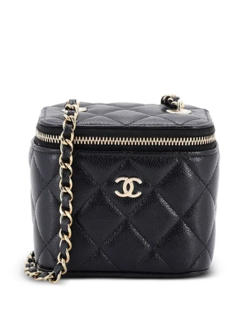 CHANEL Pre-Owned Classic Vanity Case with Chain Quilted Caviar Mini pouch Black G0O2XZPG19E4KC2J