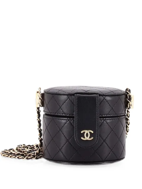 CHANEL Pre-Owned CC Allure Vanity Case with Chain Quilted Lambskin Mini crossbody bag Black DG35PH0NKOMM6CVE