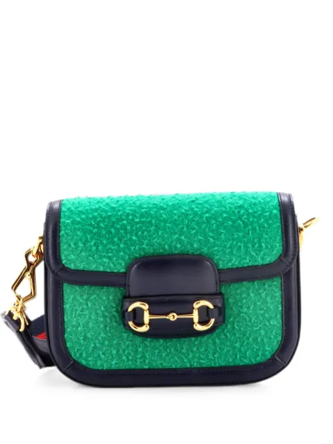 Gucci Pre-Owned Horsebit 1955 Shoulder Bag Wool Mini crossbody bag Green BCZ7VWLDUBMS6AD6