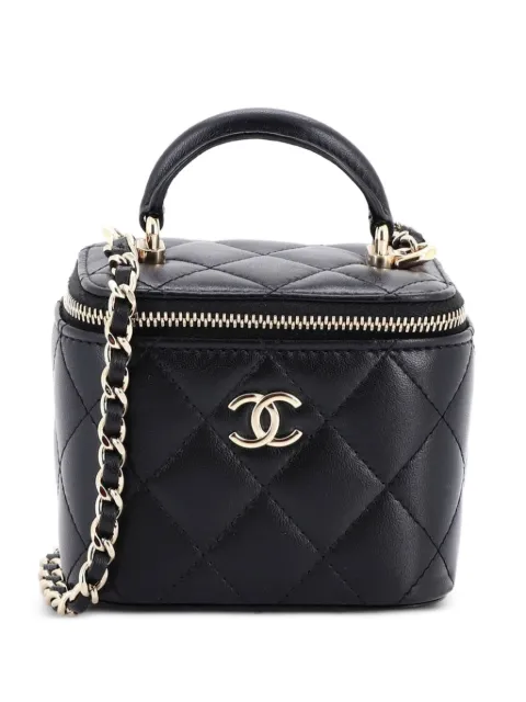 CHANEL Pre-Owned Classic Top Handle Vanity Case with Chain Quilted Lambskin Mini crossbody bag Black PZW9HN7LK567MDET