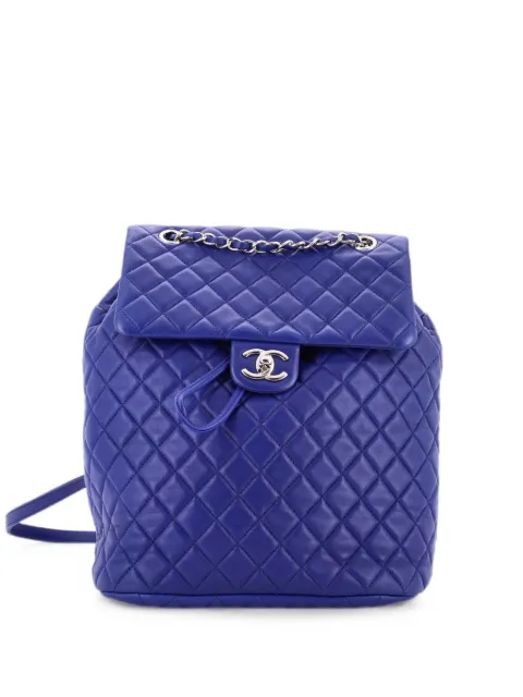 CHANEL Pre-Owned Urban Spirit Quilted Lambskin Large backpack Blue 8OVIP7W7ZMNV013V