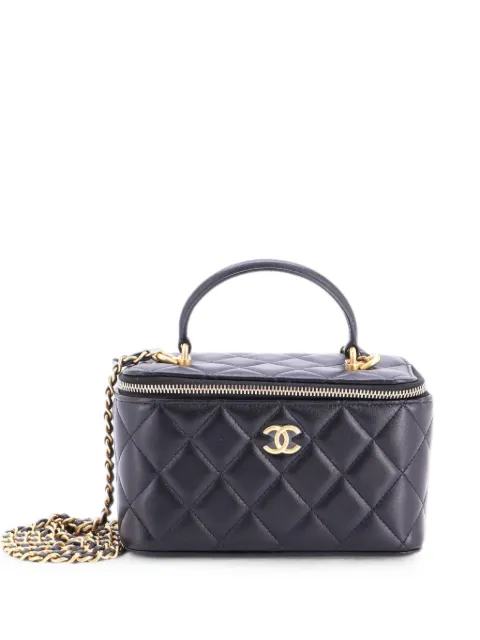 CHANEL Pre-Owned Classic Top Handle Vanity Case with Chain Quilted Lambskin Small crossbody bag Black OLSUKC0F0REMQ9BI