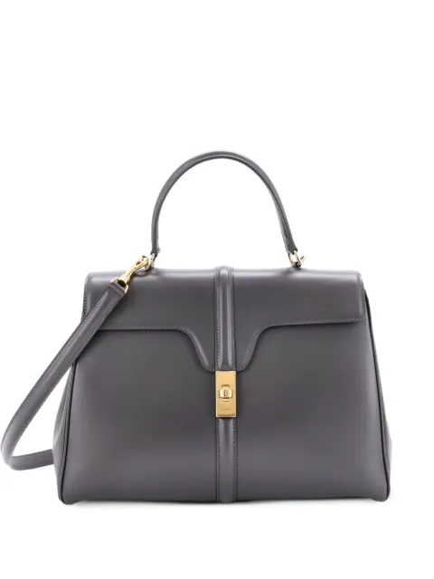 Celine Pre-Owned 16 Top Handle Bag Smooth Calfskin Medium satchel Grey NYKHQF4OV0ORLORP
