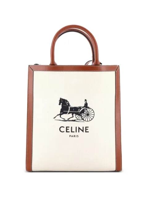 Celine Pre-Owned Sulky Vertical Cabas Canvas with Leather Small tote bag Brown KNXSP5SX39A0ADUJ
