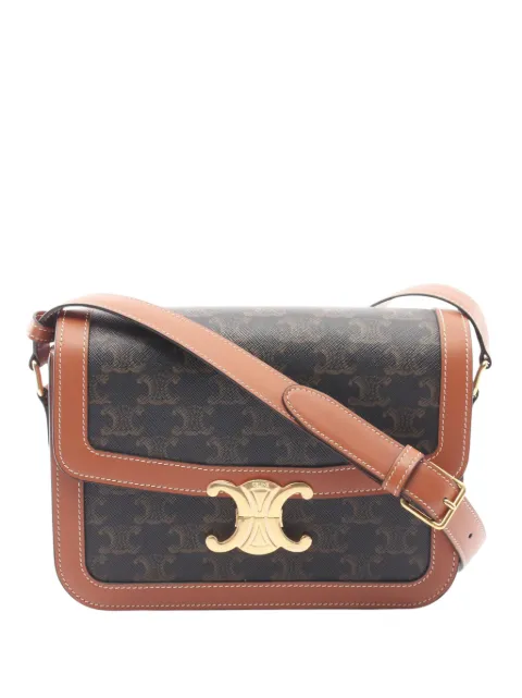 Celine Pre-Owned 2010-2026 Classique Triomphe Coated Canvas and Calfskin Triomphe crossbody bag Brown XNGGPZABBPRG9C5V