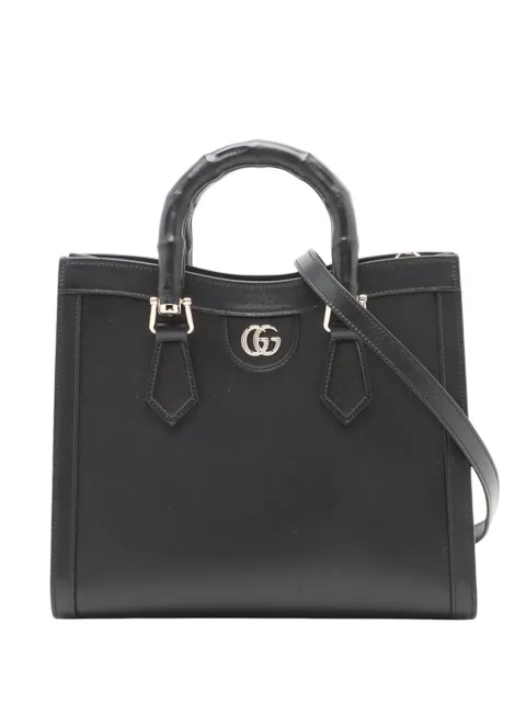 Gucci Pre-Owned 2016-2026 Medium Calfskin Bamboo Diana satchel Black I8LZIXBPPHA3SA4A