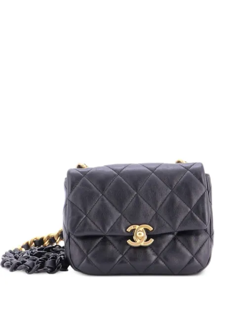 CHANEL Pre-Owned Lacquered Metal CC Flap Bag Quilted Lambskin Mini crossbody bag Black YISG8J0GROJWHS9O