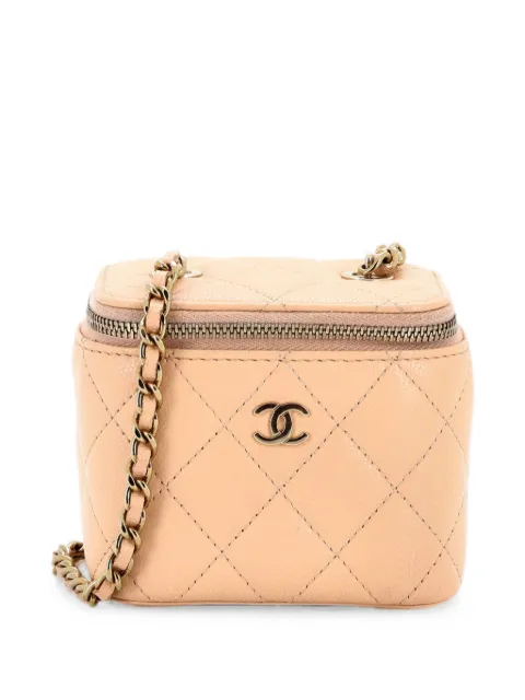 CHANEL Pre-Owned Classic Vanity Case with Chain Quilted Caviar Mini pouch Neutrals EJKY51YI8HF72IXR