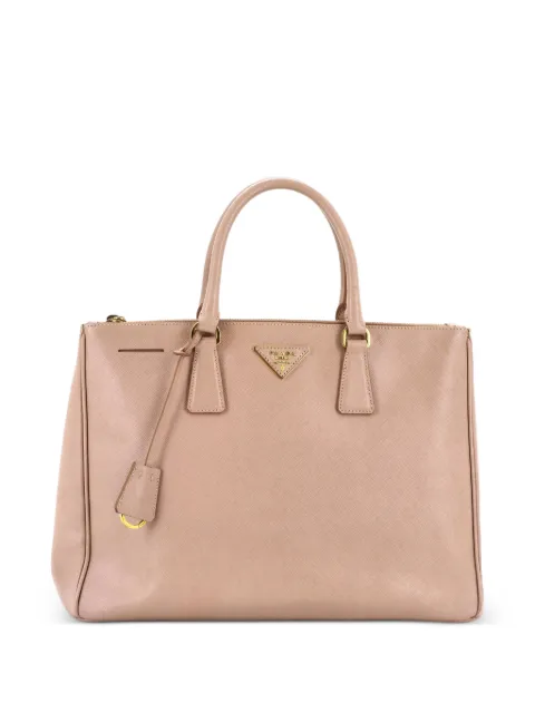 Prada Pre-Owned Double Zip Lux Saffiano Leather Large tote bag Pink 817Y4R9J6DDCFUPC