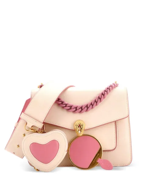 Bvlgari Pre-Owned Serpenti Forever Maxi Chain Heart Pouch Leather Small crossbody bag Neutrals IG741ZNI12FB1622