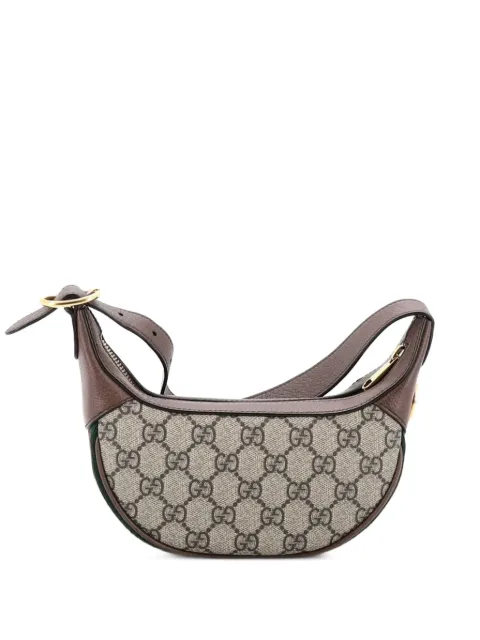 Gucci Pre-Owned Ophidia Half Moon Bag GG Coated Canvas Mini hobo bag Brown 4CR6LD7UTHHLFMDG