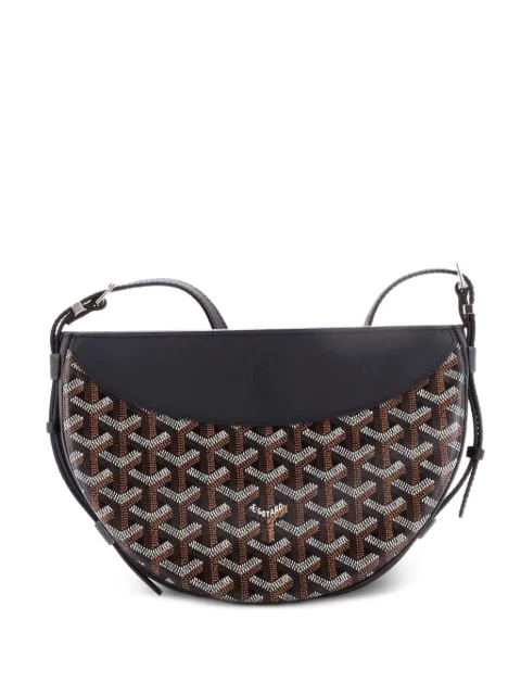 Goyard Pre-Owned Hirondelle Coated Canvas and Leather shoulder bag Black 4I3RBZRC6SNBZSPT