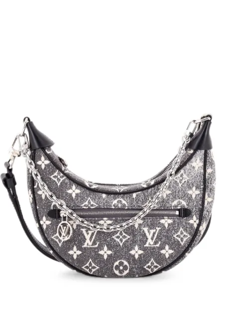 Louis Vuitton Pre-Owned Loop Handbag Monogram Jacquard Denim hobo bag Black 0YIAP7NGSSM5I13R