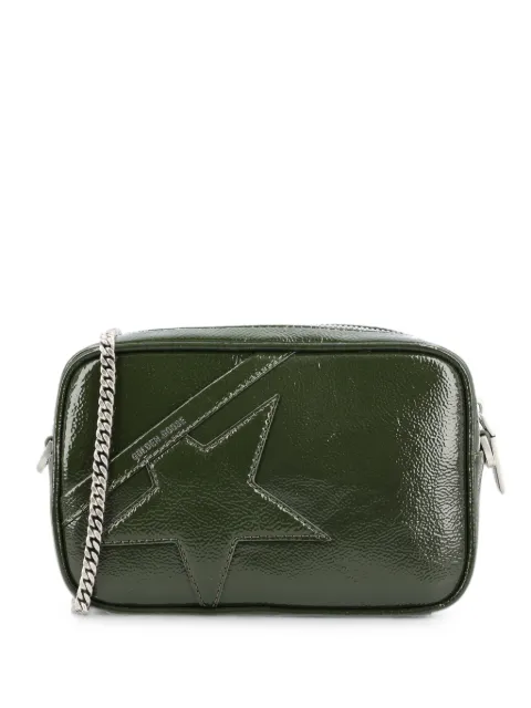 Golden Goose Star-patch patent shoulder bag Green GWA00228A000880