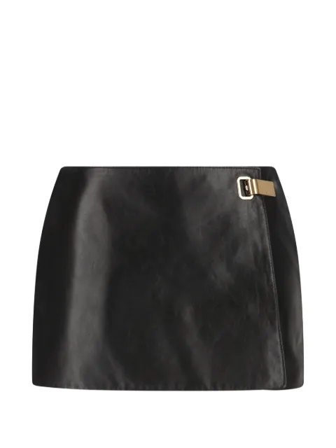 Balenciaga hook-fastening leather skirt Black A002F5TUS24