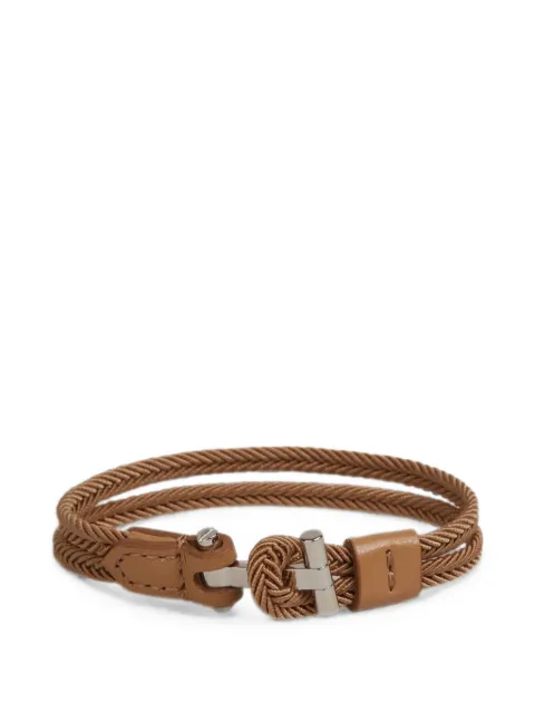 TOM FORD braided leather-trim bracelet Neutrals JM100TLE001S