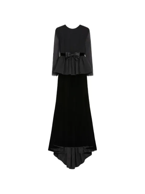 Valentino Garavani long dress in sablé velvet Black BVDMA09Q9