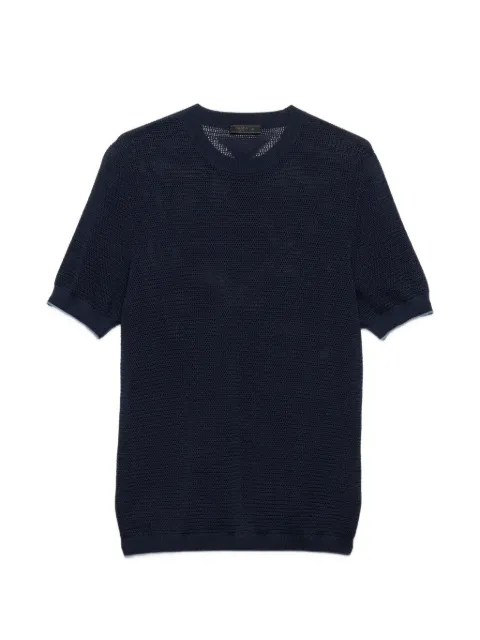 Prada silk and cotton crew-neck sweater Blue UMF249SOOO188T