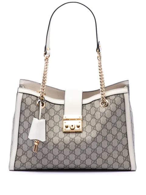 Gucci Pre-Owned 2016-2026 Medium GG Supreme Padlock tote bag White QADGT7FISIIWVALB