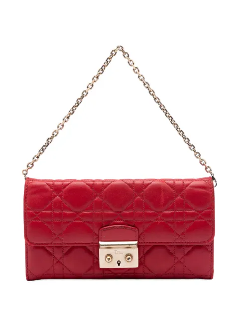 Christian Dior Pre-Owned 2014 Lambskin Cannage Miss Dior Promenade Wallet on Chain shoulder bag Red LTXJSYG2B6NRUXJF