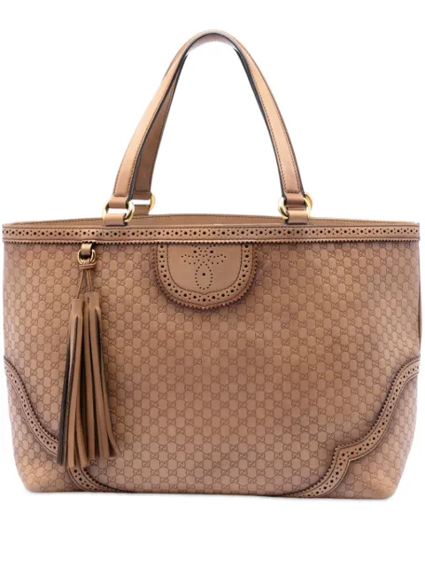 Gucci Pre-Owned 2016-2026 Large Microguccissima Brogue Duilio tote bag Brown CGY7MZ8P9WK4M5S8