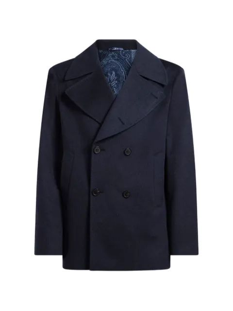 ETRO cashmere cloth pea coat Blue MRBA008399TU2K3