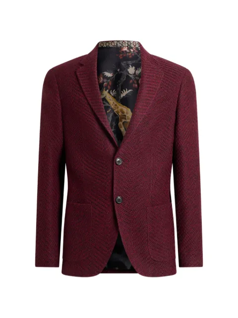 ETRO single-breasted jacket in mélange-effect wool-blend fabric Red MRCA005499JKB14