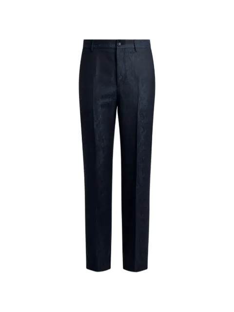 ETRO wool jacquard trousers with Arnica motif Blue MRED001899TJ218