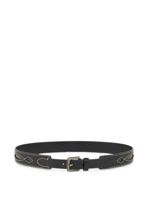 ETRO leather belt with cut-outs and topstitching Black MP3B0025AE11C