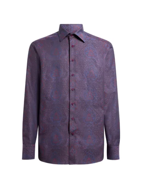 ETRO cotton jacquard shirt with ornamental motif Purple MRIB002599TJ5F6