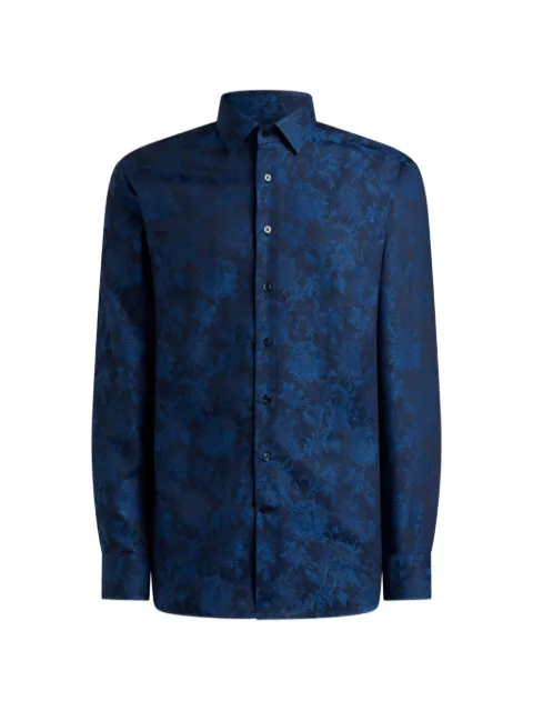 ETRO floral cotton jacquard shirt Blue MRIB000199TJ5F3