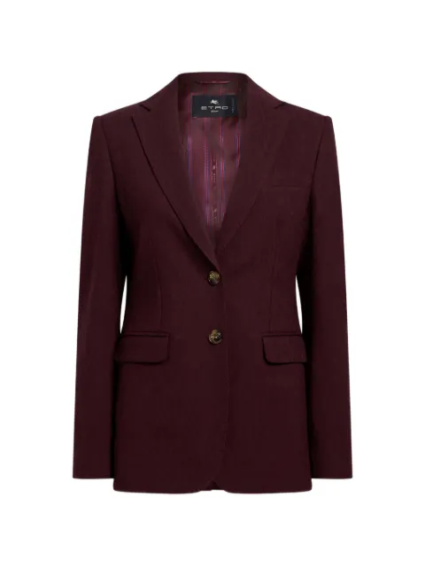 ETRO single-breasted wool jacquard jacket with medallion motif Red WRCA003499TUB14