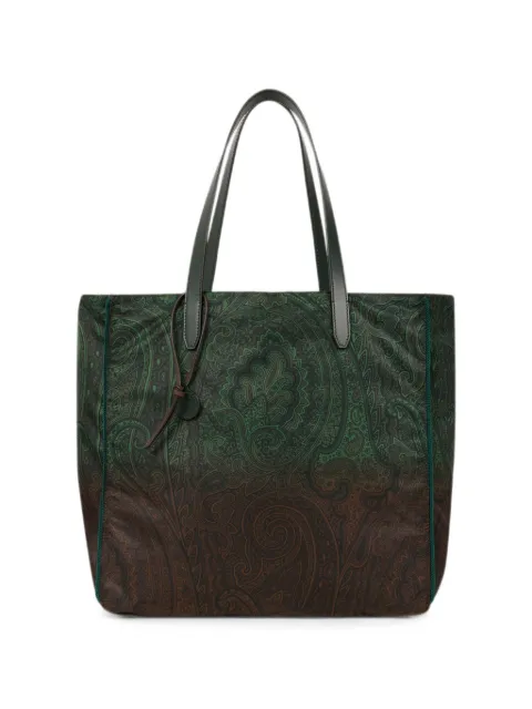 ETRO Unfold Me nylon tote bag with degradé Arnica motif Green WP1D0064AK18F