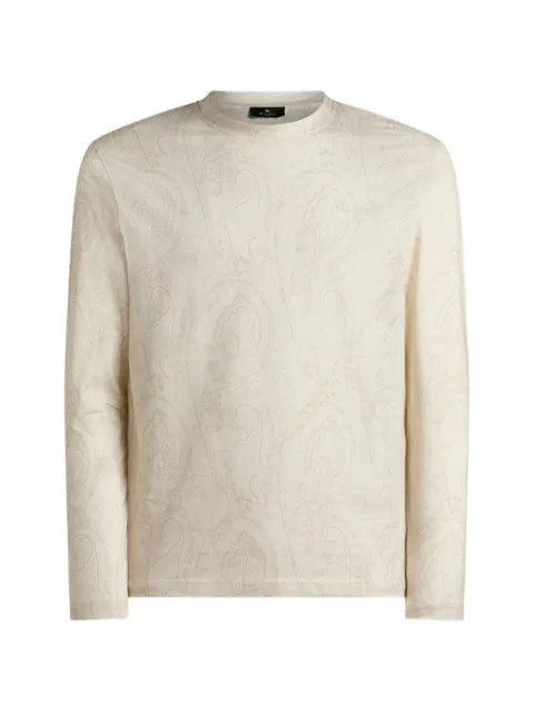 ETRO cotton-jersey sweater with arnica-motif Neutrals MRMA0018AK17D
