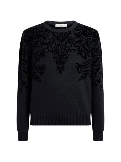 ETRO wool-blend jacquard sweater with chenille-motif Blue MRKF0119AQ11D