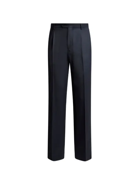 ETRO wool-blend flannel trousers with crease detail Blue MREA000199TUJ11