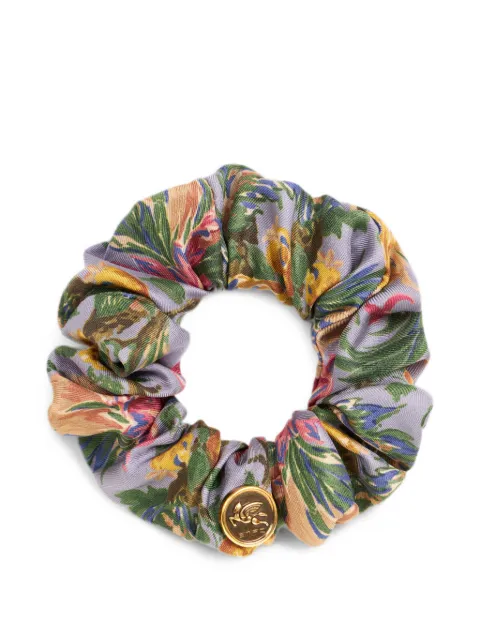 ETRO silk scrunchie with floral motif Purple WF6D0005AS115