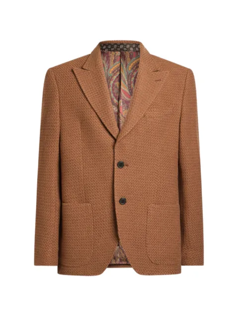ETRO single-breasted knit cashmere and wool jacket Brown MRCA008199JTJ14