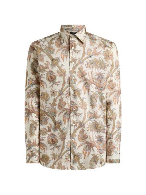 ETRO shirt in cotton satin with floral Paisley motif Neutrals MRIB002599SA51J