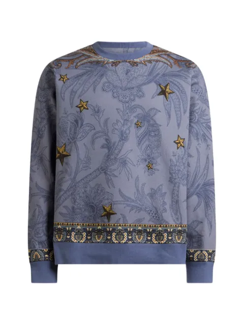 ETRO cotton-blend sweatshirt with placed Pegaso-print Blue MRMB0010AK14A