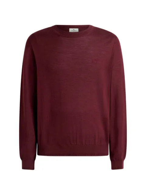 ETRO Pegaso-embroidered crew-neck sweater Red MRKF0080AU12Q