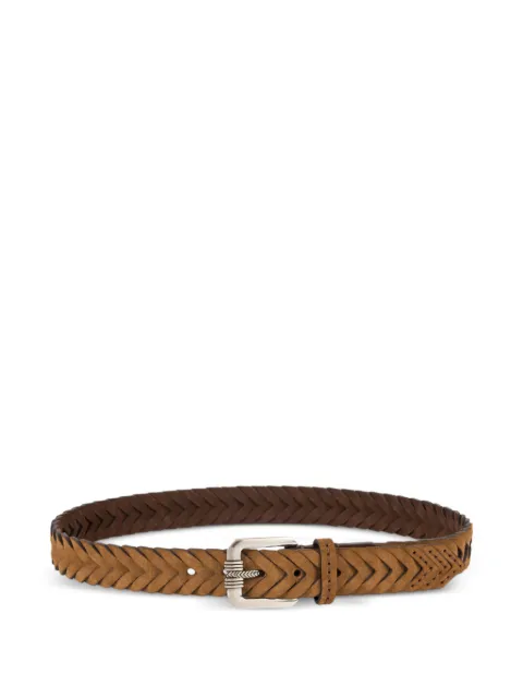ETRO woven suede belt Brown MP3B0011AE11E