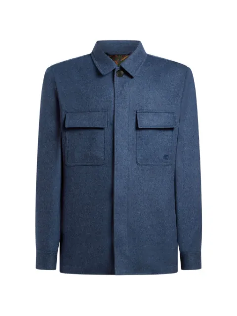 ETRO cashmere and wool cloth overshirt Blue MRCA007699TUB13