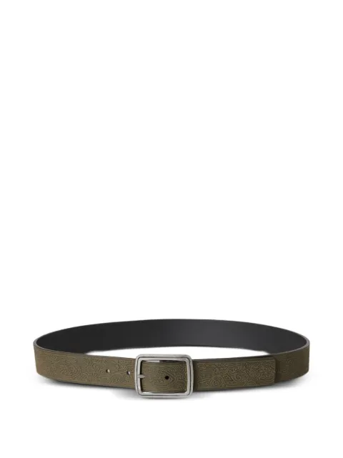 ETRO reversible leather belt with engraved motif Green MP3C0004AE11F