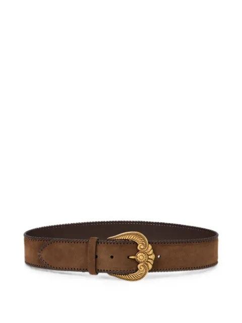 ETRO suede belt with Paisley buckle Brown WP3B0098AE11P