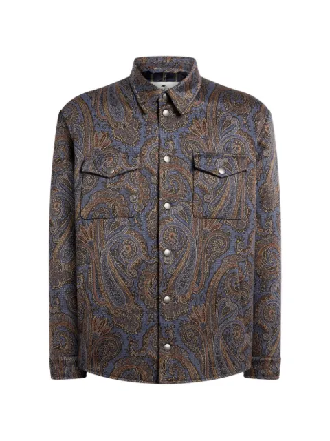 ETRO cotton-blend jacquard overshirt with Paisley motif Blue MRBA010999JJ512