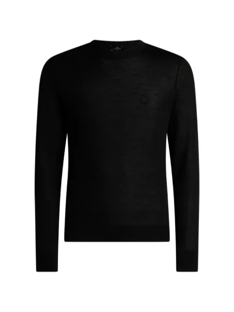 ETRO wool and silk sweater with pegaso embroidery Black MRKF0080AU12Q
