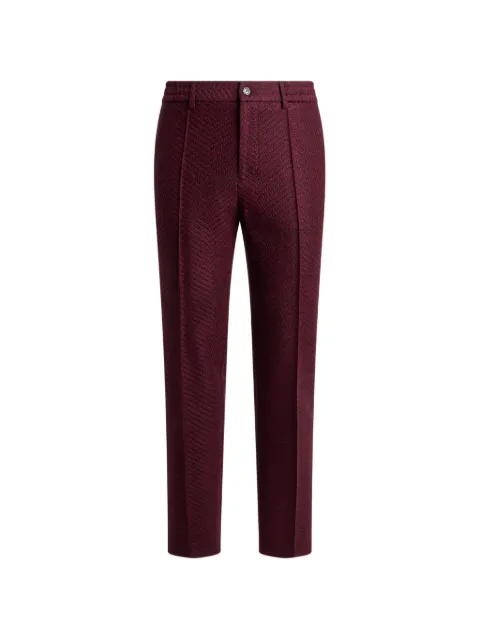 ETRO trousers in mélange-effect wool-blend fabric Red MRED003599JKB11